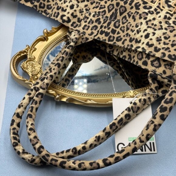 🆕 GANNI 🧿 NWOT Oversized XXL Canvas Tote Bag, Leopard Print - Picture 15 of 15